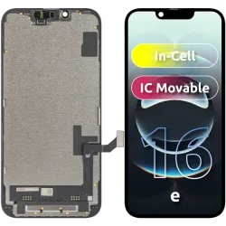 Display con Touchscreen JK per Apple iPhone 17e / 16e, con Cornice, Versione LCD In-Cell IC Movable, Nero