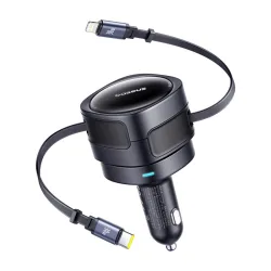 Caricabatterie Auto Con Cavo USB-C / Lightning Baseus Enjoyment Max, 60W, 3A, Nero C00035507121-00