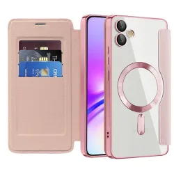 Custodia MagSafe per Samsung Galaxy A05 A055, Techsuit, SmartMag Book, Rosa