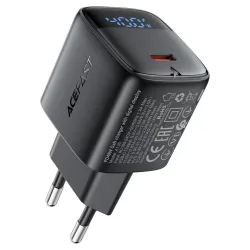 Caricatore da rete Acefast A135 Display, 40W, 3A, 1 x USB-C, Nero