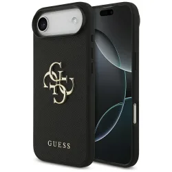 Custodia per Apple iPhone 17 Air, Guess, 4G Grained Big and Classic Logo, Nera