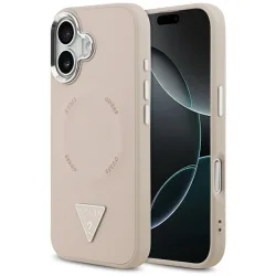 Custodia MagSafe per Apple iPhone 17, Guess, Logo Triangolo, Rosa Argento