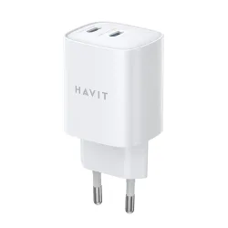 Caricabatterie Retea HAVIT UC45W, 45W, 3A, 2 x USB-C, Bianco