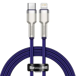 Cavo Dati e Ricarica USB-C - Lightning Baseus Cafule Metal Series, 20W, 1m, Viola CATLJK-A05