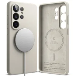 Custodia MagSafe per Samsung Galaxy S26 Ultra S948, Ringke, Silicone, Crema