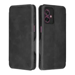Custodia per Motorola Moto G55, Techsuit, Safe Wallet Plus, Nera