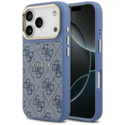 Custodia MagSafe per Apple iPhone 17 Pro Max, Guess, 4G Classic, Blu