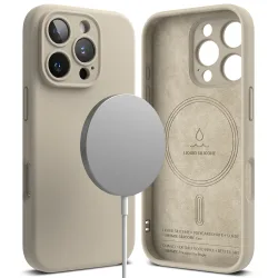 Custodia MagSafe per Apple iPhone 16 Pro, Ringke, Silicone, Crema