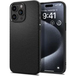 Custodia per Apple iPhone 15 Pro, Spigen, Liquid Air Matte, Nero ACS06704