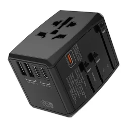 Caricabatterie da Rete Techsuit HHT906 Travel, 65W, 3.25A, 2 x USB-A - 2 x USB-C, Nero