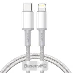 Cavo Dati e Ricarica USB-C - Lightning Baseus High Density Intrecciato, 20W, 1m, Bianco CATLGD-02