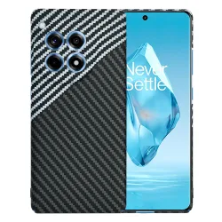 Custodia per OnePlus 12R, Techsuit, Carbonite FiberShell, Nero Grigio