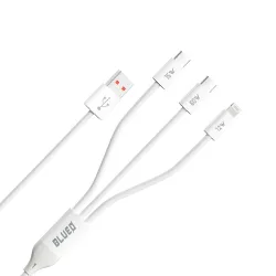 Cavo di Ricarica USB-A - Lightning / 2 x USB-C Blueo, 75W, 1.2m, Bianco