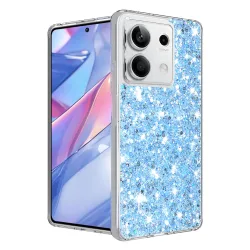 Custodia per Xiaomi Redmi Note 13 5G, Techsuit, Sparkly Glitter, Blu