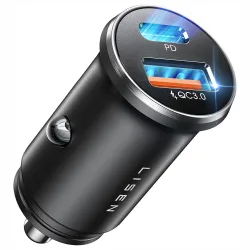 Caricabatterie Auto Lisen, 36W, 3A, 1 x USB-A - 1 x USB-C, Nero YL0223090002