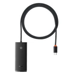 Hub USB-C Baseus Lite, 4 x USB-A 3.0 - 1 x USB-C, 1m, Nero WKQX030401