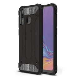 Custodia per Samsung Galaxy A20e A202, Techsuit, Hybrid Armor, Nera