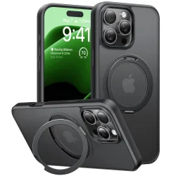 Custodia MagSafe per Apple iPhone 16 Pro, Torras, Ostand Pro, Nera