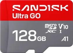 Scheda di memoria microSDXC SanDisk Ultra GO Android A1, 128Gb, Classe 10 / UHS-1 U1 SDSQUGN-128G-GN6MN