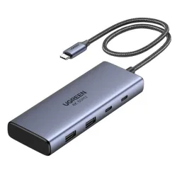Hub USB-C UGREEN CM498 (45379), 2 x USB-A 3.2 - 3 x USB-C - 2 x HDMI, Grigio