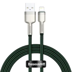 Cavo Dati e Ricarica USB-A - Lightning Baseus Cafule Metal Series, 18W, 1m, Verde CALJK-A06