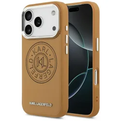Custodia MagSafe per Apple iPhone 17 Pro, Karl Lagerfeld, Point & Metal Logo, Marrone