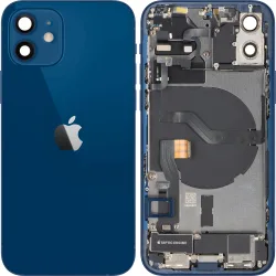Copertura Batteria Apple iPhone 12, Con Scocca Centrale, Parti Complete, Blu, Swap Premium