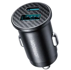 Caricabatterie Auto Joyroom JR-CCN16 Mini, 12W, 2.4A, 1 x USB-A - 1 x USB-C, Nero