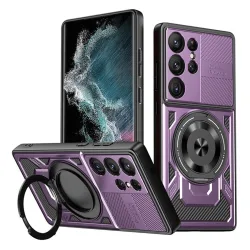 Custodia per Samsung Galaxy S22 Ultra 5G S908, Techsuit, RuggedCam, Viola