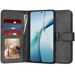 Custodia per OnePlus Nord CE4 Lite, Techsuit, Diary Book, Nera