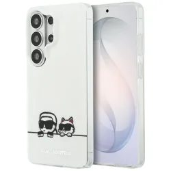 Custodia MagSafe per Samsung Galaxy S26 Ultra S948, Karl Lagerfeld, IML Karl & Choupette Peekaboo Logo, Bianca