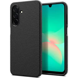 Custodia per Samsung Galaxy A26 A266, Spigen, Liquid Air, Nera Opaca ACS09290