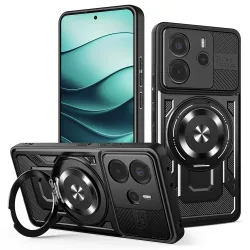 Custodia per Xiaomi Redmi Note 14 5G, Techsuit, RuggedCam, Nera