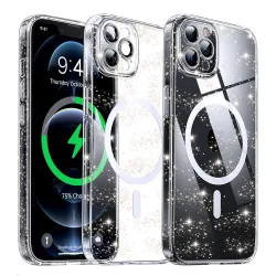 Custodia MagSafe per Apple iPhone 12 Pro Max, Techsuit, SparkleSkin, Trasparente