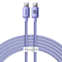 Cavo dati e ricarica USB-C - USB-C Baseus Crystal Shine Series, 100W, 2m, viola CAJY000705