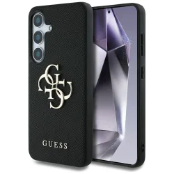 Custodia per Samsung Galaxy S25+ S936, Guess, 4G Grained Big and Classic Logo, Nera