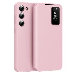 Custodia per Samsung Galaxy S23+ S916, Techsuit, SmartView, Rosa