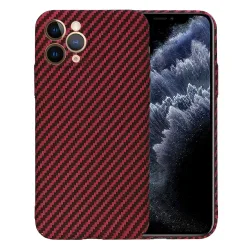 Custodia per Apple iPhone 11 Pro, Techsuit, Carbonite FiberShell, Rossa