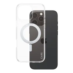 Custodia MagSafe per Apple iPhone 16 Pro Max, PanzerGlass, con Supporto Kickstand, Trasparente Argentata