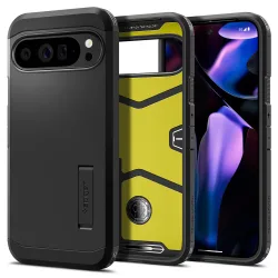 Custodia per Google Pixel 9 Pro XL, Spigen, Tough Armour, nero ACS07726