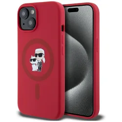 Custodia MagSafe per Apple iPhone 15, Karl Lagerfeld, Silicone Karl & Choupette, Rosie