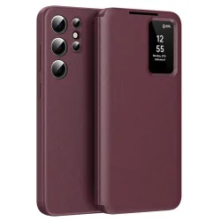 Custodia per Samsung Galaxy S25 Ultra S938, Techsuit, SmartView, Rossa