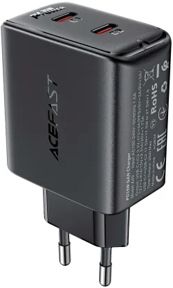 Caricabatterie di rete Acefast A49, 35W, 3A, 2 x USB-C, nero