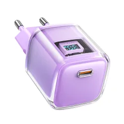 Caricabatterie Retea Acefast A53 Sparkling Display, 30W, 3A, 1 x USB-C, Viola