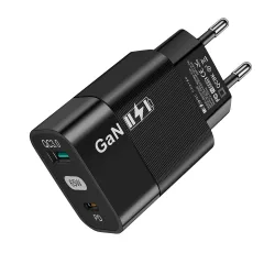 Caricatore da rete Techsuit CHPD131, 33W, 6.6A, 1 x USB-A - 1 x USB-C, Nero