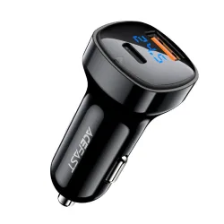 Caricabatterie Auto Acefast B4, 66W, 3A, 1 x USB-A - 1 x USB-C, Nero