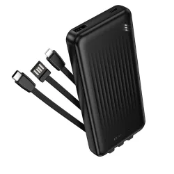 Batteria Esterna Borofone BJ79 Clever, 10000mAh, 10W, 1 x Lightning - 1 x USB-A - 1 x USB-C, Nera