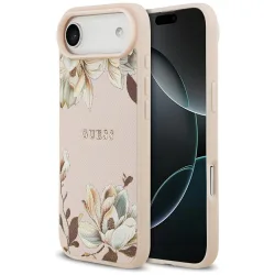 Custodia MagSafe per Apple iPhone 17 Air, Guess, Grained Flowers, Rosa
