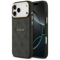 Custodia MagSafe per Apple iPhone 17 Pro, Guess, 4G Classic, Nera
