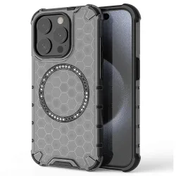 Custodia MagSafe per Apple iPhone 15 Pro Max, Techsuit, HoneyComb Shield, Nera